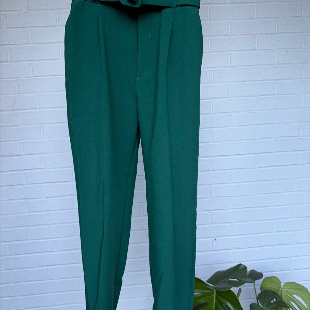 ZARA high waisted work pants with belt